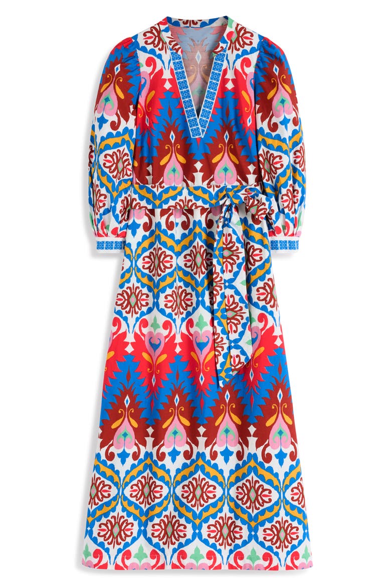 Octavia Cotton Midi Dress, Alternate, color, MULTI IKAT DREAM