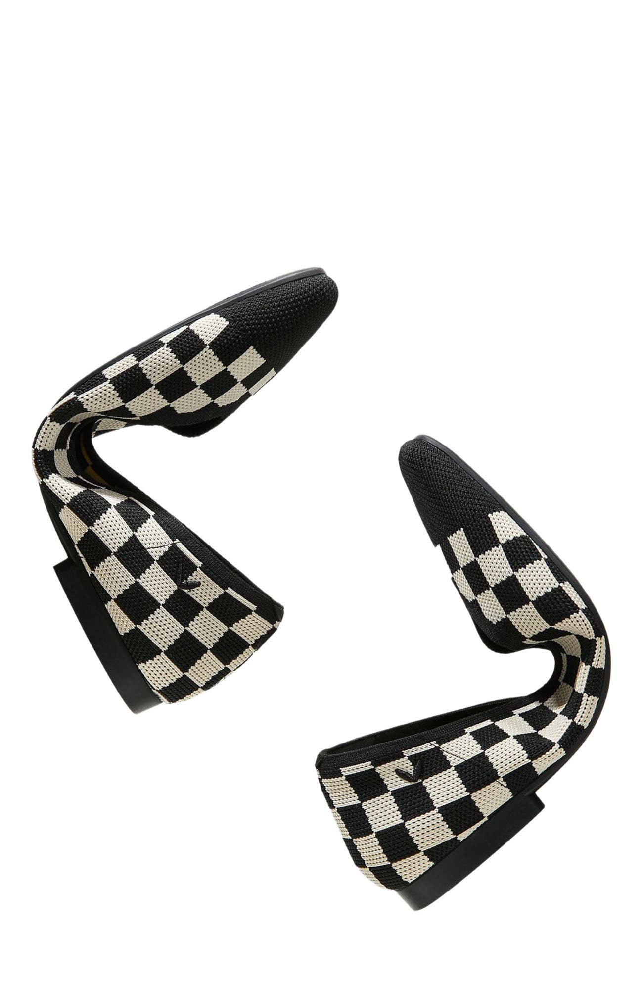 VIVAIA Square-Toe V-Cut Flats, Alternate, color, Checker