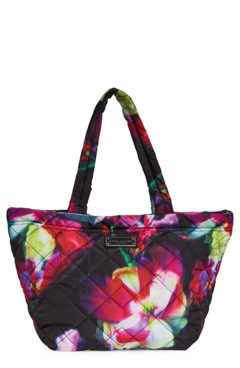 Future Floral Quilted Nylon Tote