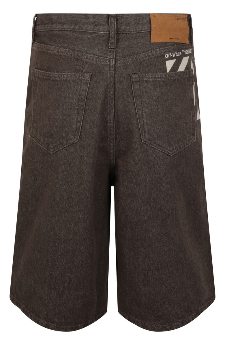 Off-White Diagonal Pocket Skate Denim Shorts, Alternate, color,