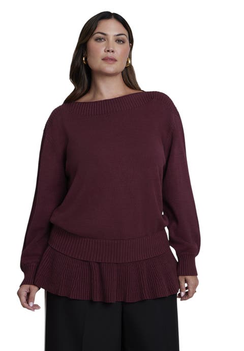 Ruffed Hem Sweater (plus)