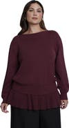 ELOQUII Ruffed Hem Sweater (plus)