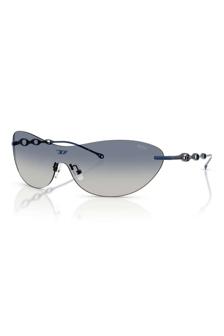 135mm Gradient Oval Shield Sunglasses, Alternate, color, GRADIENT BLUE / GRADIENT BLUE