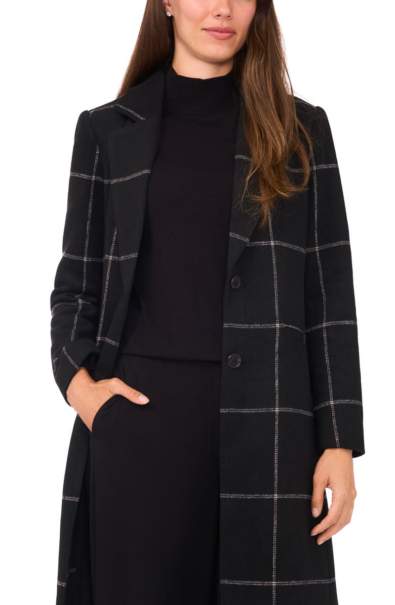 Halogen<sup>®</sup> Windowpane Check Longline Jacket, Alternate, color, Rich Black
