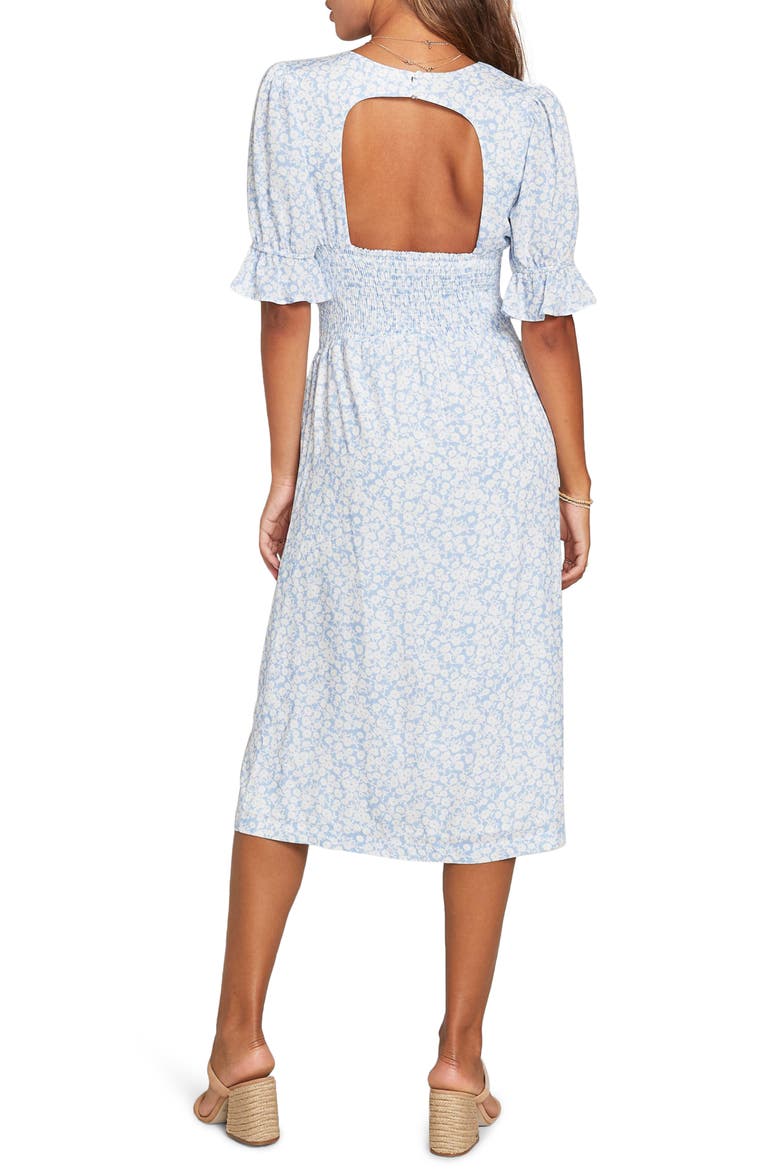 Wander My Way Tie Front Midi Dress, Alternate, color, SKY BLUE/ WHITE