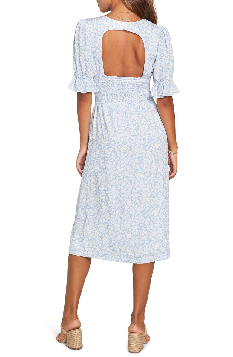 Lost + Wander Wander My Way Tie Front Midi Dress, Alternate, color,