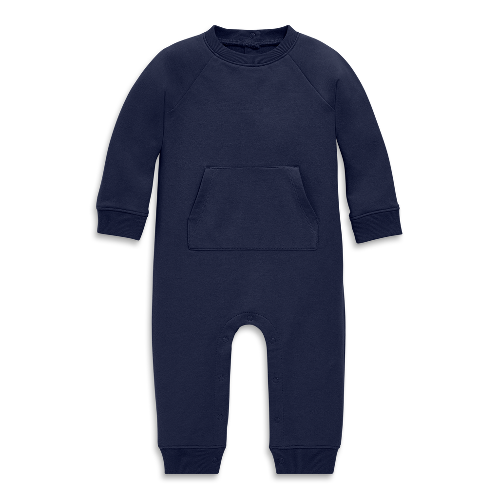 Primary Baby Sweatshirt Romper In Blue
