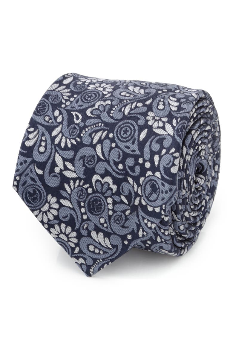x Marvel Avengers Paisley Silk Tie, Alternate, color, NAVY