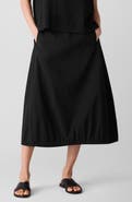 Eileen Fisher Crinkled Stretch Organic Cotton Midi Skirt