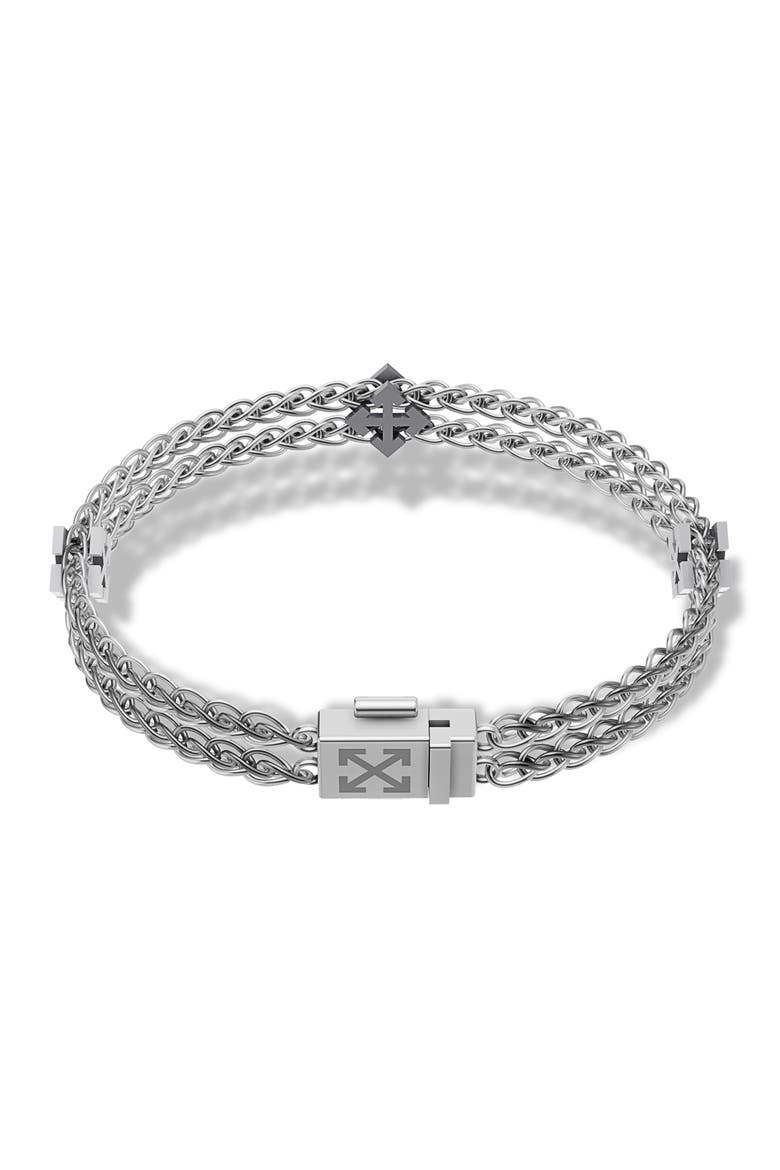 Arrow Double Chain Bracelet, Alternate, color, BLACK/GUNMETAL