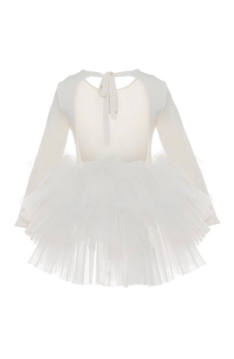 Mini Celebrities Ivy Open Back Fluffy Tutu Dress, Alternate, color, White Lily