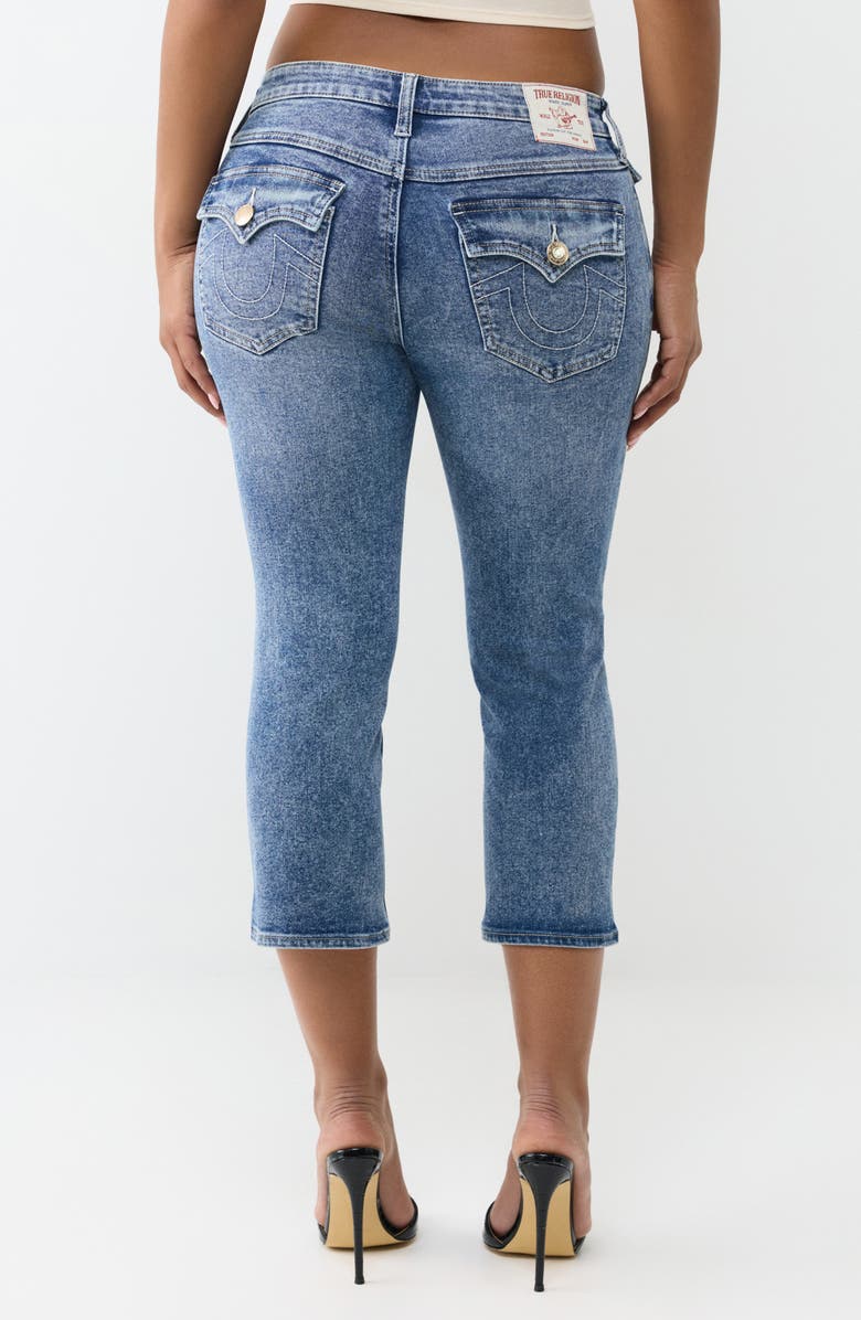 True Religion Flare Flap Pocket Capri Jeans, Alternate, color, Medium Aventurine Blue Wash