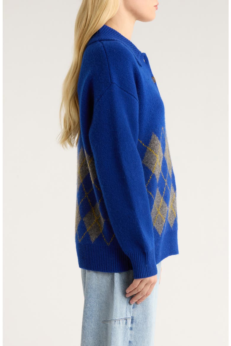 Saskia Wool Rugby Sweater, Alternate, color, COBALT
