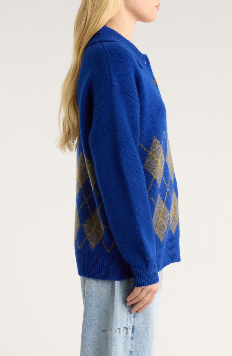 Damson Madder Saskia Wool Rugby Sweater, Alternate, color, Cobalt