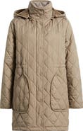 Bernardo Diamond Quilted Hooded Puffer Coat