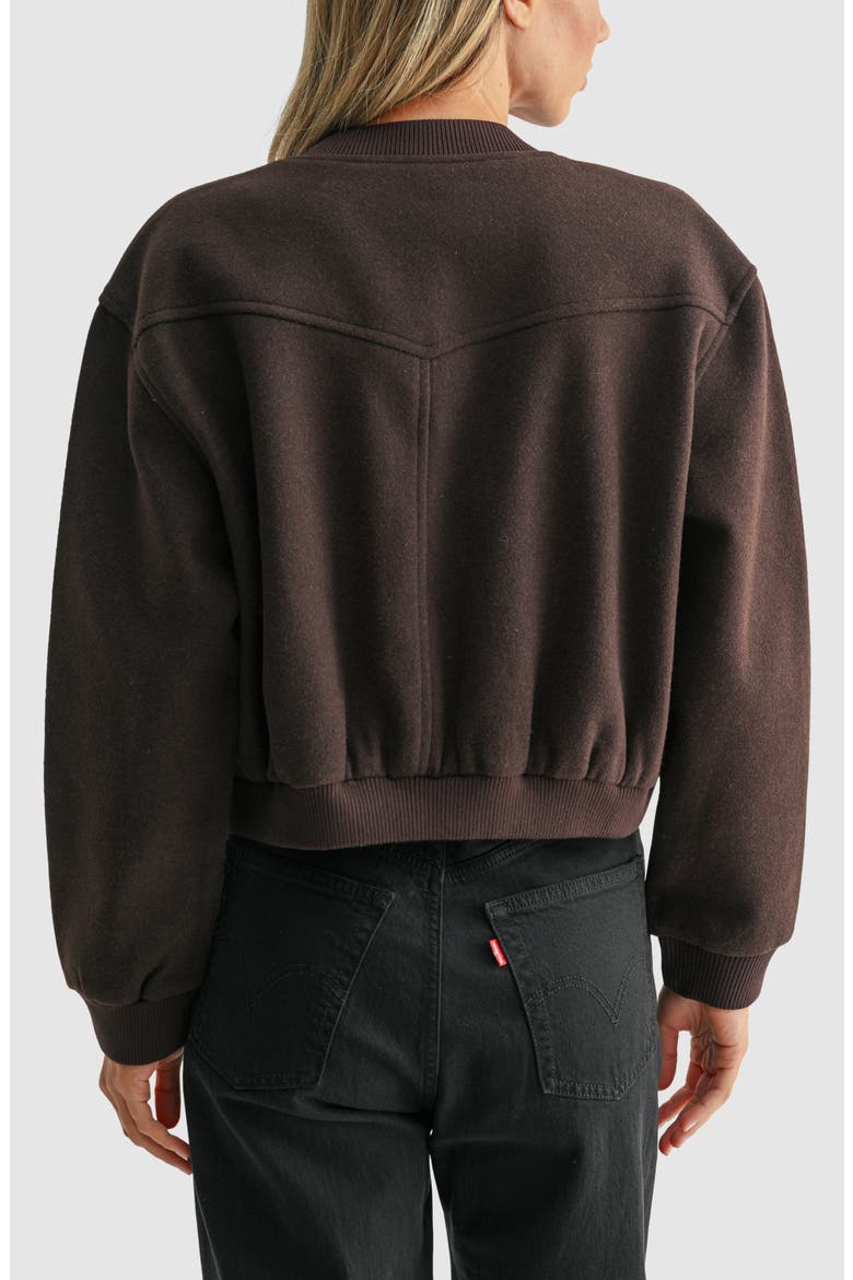 Snap-Front Bomber Jacket, Alternate, color, CHOCOLATE