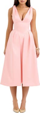 HOUSE OF CB Paloma Plunge Neck Sleeveless Midi Dress