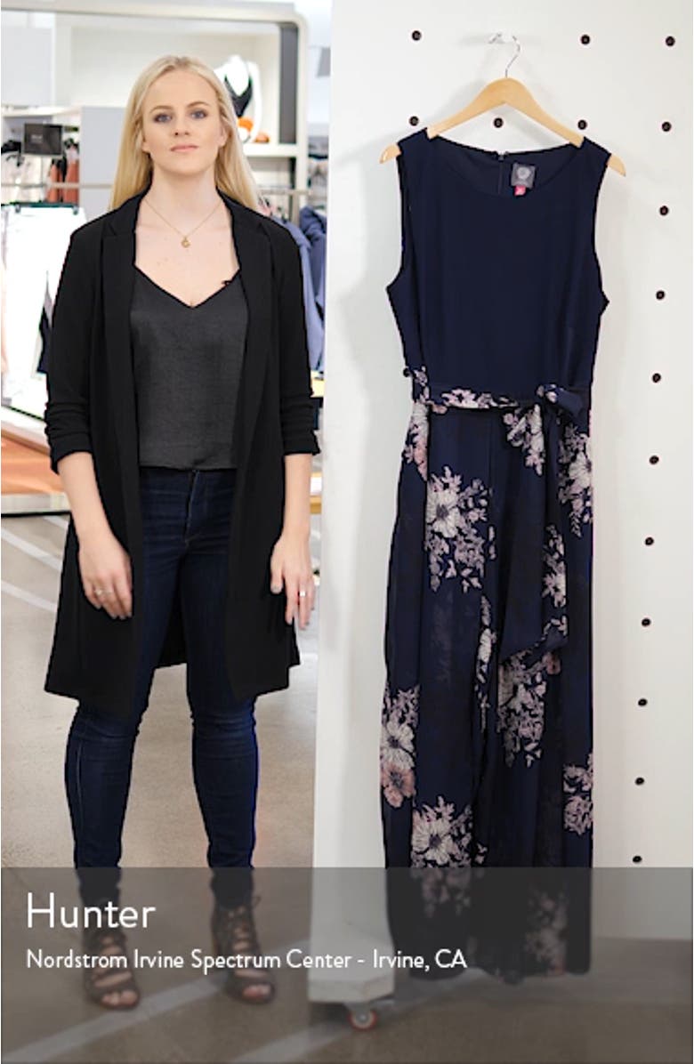 Floral Print Sleeveless Chiffon Jumpsuit, sales video thumbnail