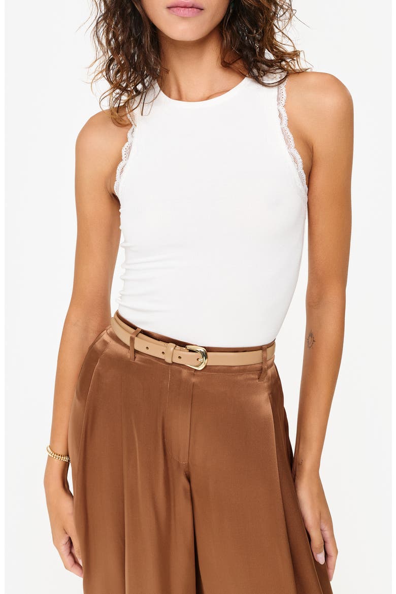 Rian Lace Rib Tank, Main, color, WHITE