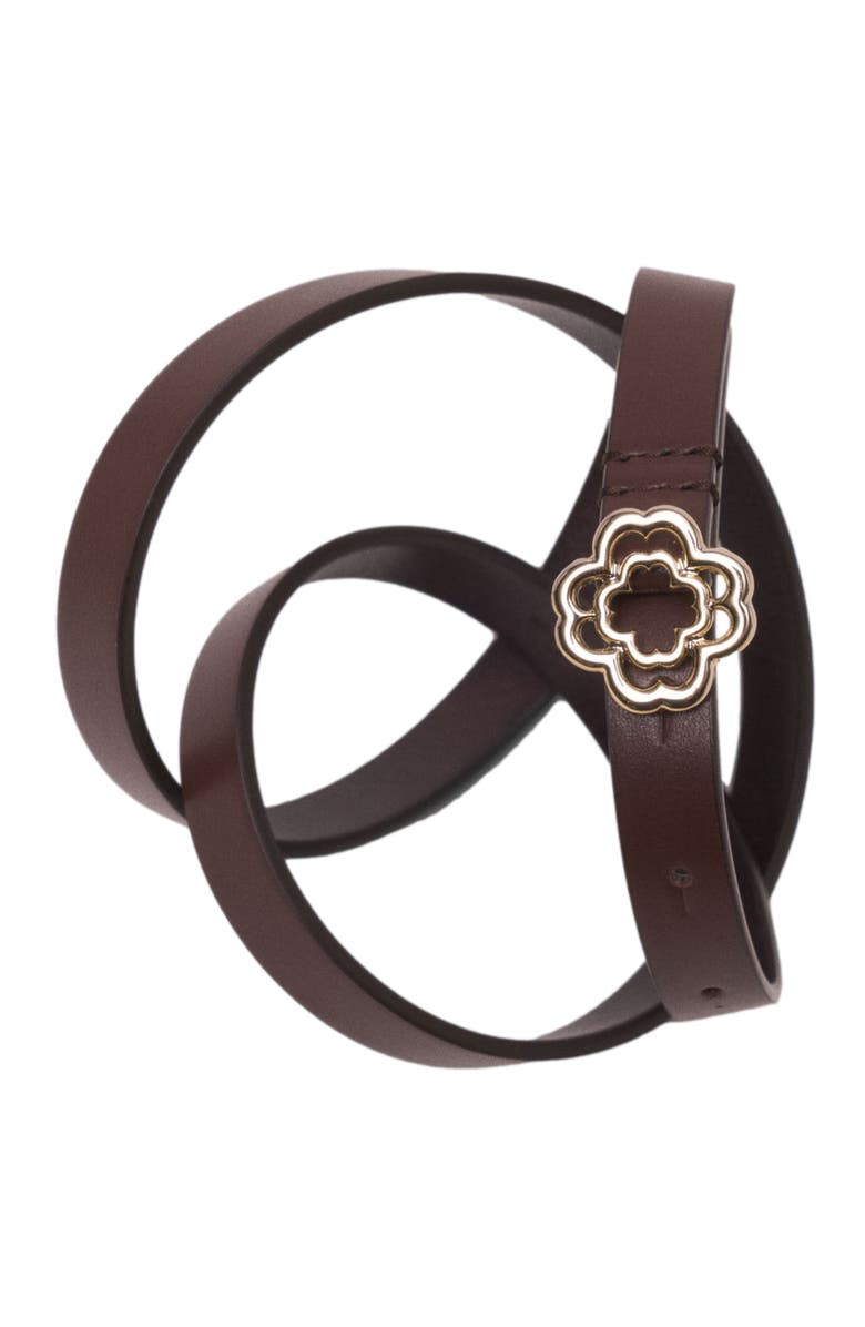 maje Slim Clover belt, Alternate, color, Dark Brown