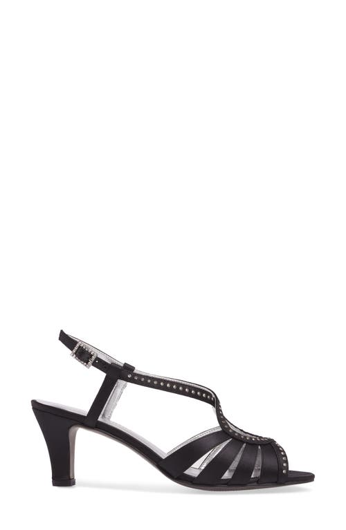 David Tate Whisper Slingback Sandal In Black Satin