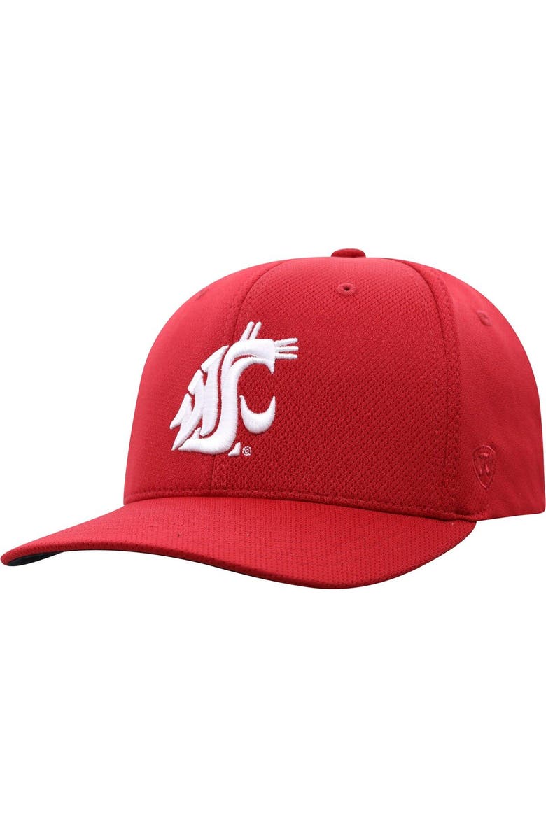 TOP OF THE WORLD Men's Top of the World Crimson Washington State Cougars Reflex Logo Flex Hat, Main, color, Crimson