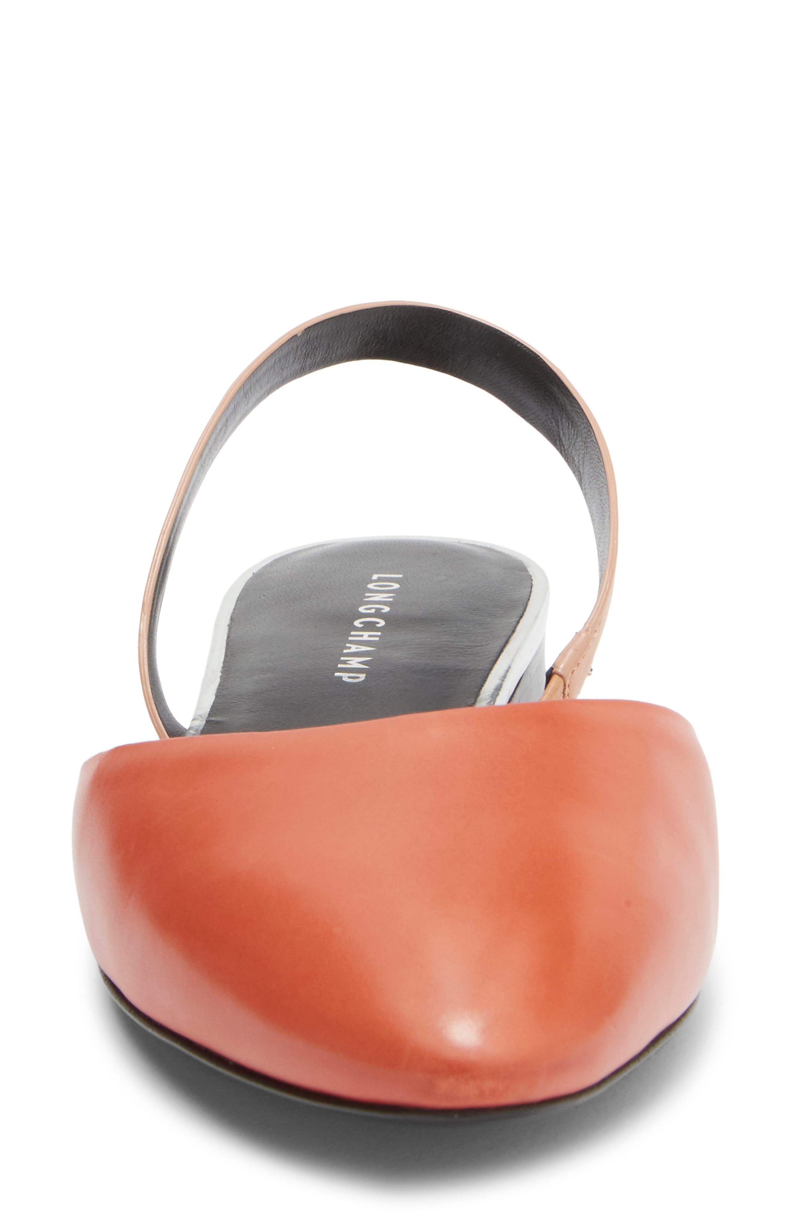 Longchamp Slingback Ballet Flat, Alternate, color, Orange