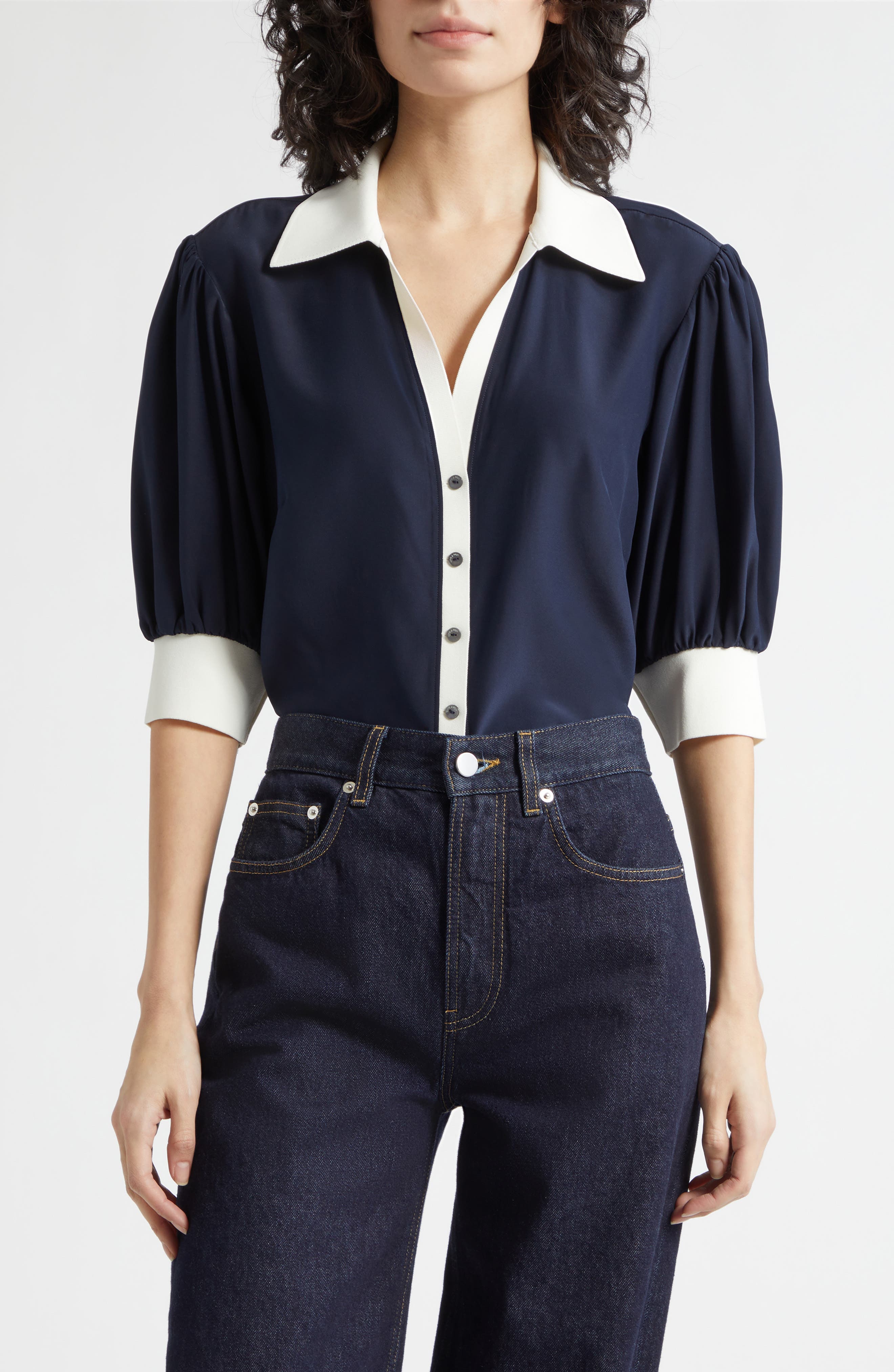 Weiley Silk Button-Up Shirt - image 3