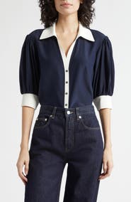 Cinq à Sept Weiley Silk Button-Up Shirt