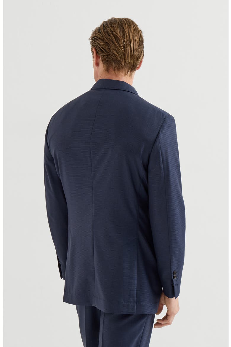 Virgin wool houndstooth Cavallo Tailor blazer, Alternate, color, Navy Blue