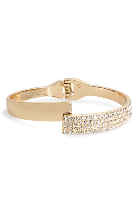 Pavé Crystal Bypass Bangle Bracelet