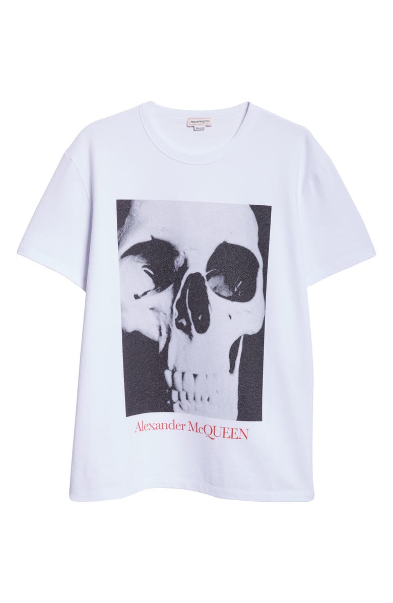 McQueen Skull Photo Graphic T-Shirt, Alternate, color, 