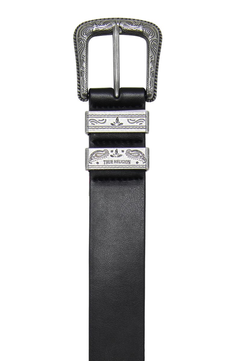 True Religion Palomo Western Buckle Belt, Alternate, color, Black