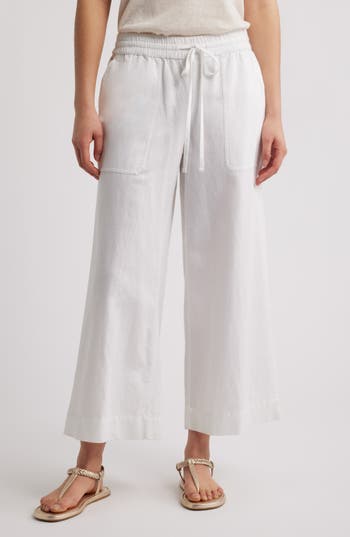Caslon ® Crop Drawstring Pants In White