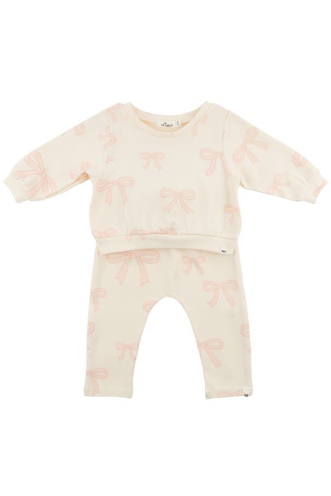Mon Tresor Budding Blossoms Girls Layette Set - Ivory & Pink