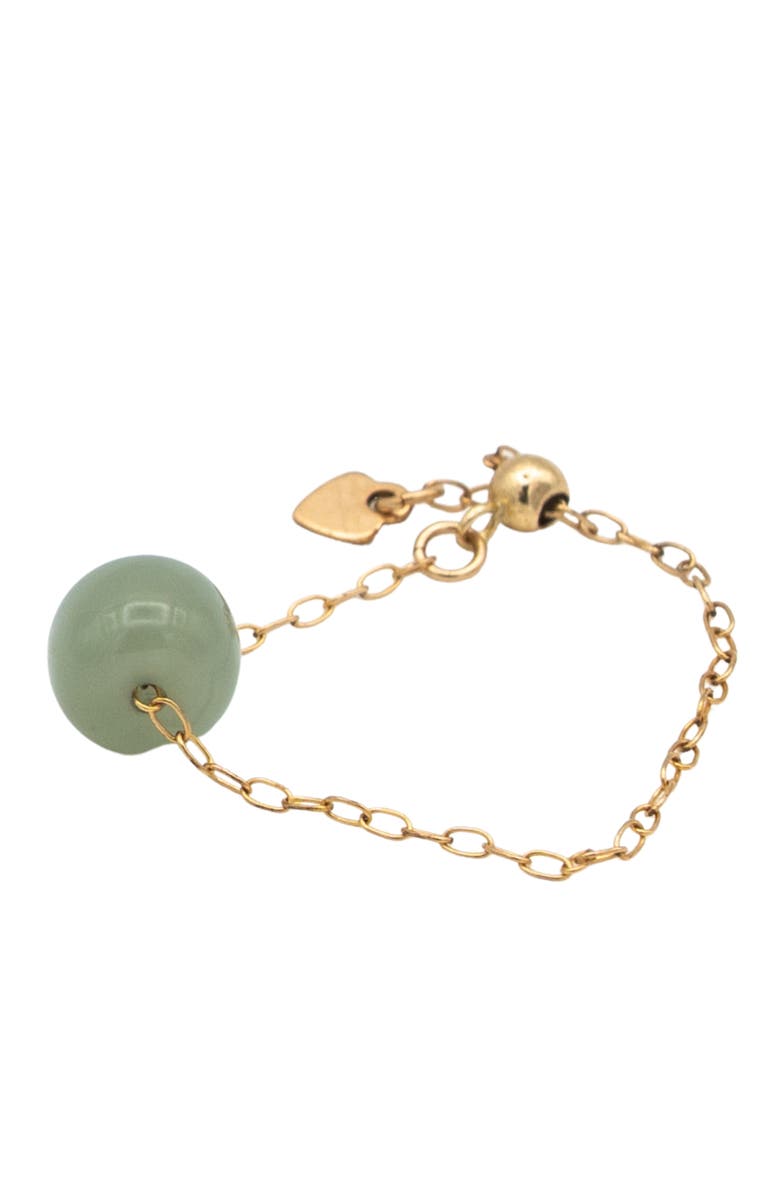 seree Zodiac collection Libra Skinny gold chain jade ring, Main, color, Light Green