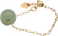 seree Zodiac collection Libra Skinny gold chain jade ring