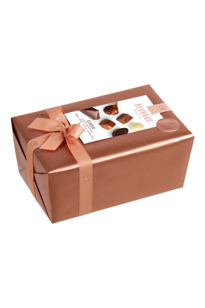 Classic Pralines 38-Piece Milk, Dark & White Chocolate Gift Box, Alternate, color, BROWN