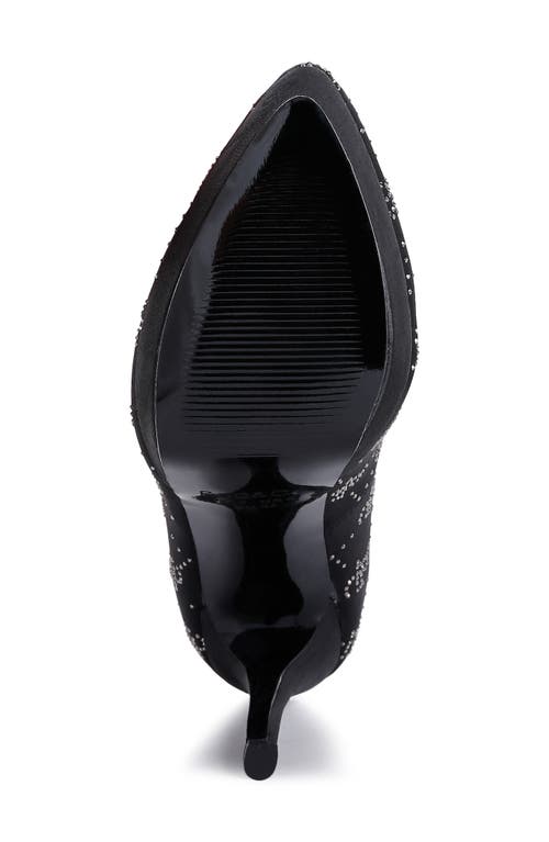 Rag & Co Ballard Monogram Satin Pump In Black