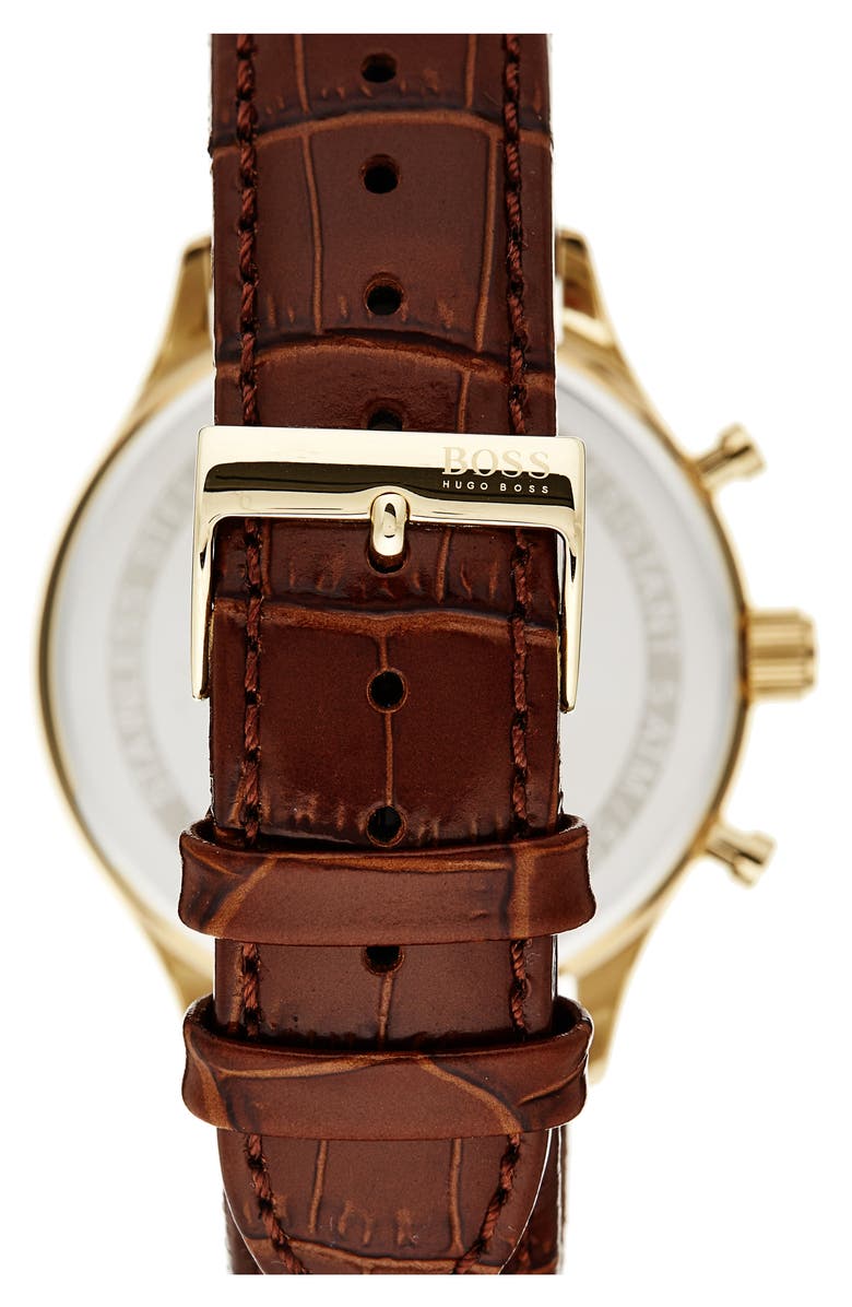 BOSS HUGO BOSS BOSS Companion Chronograph Leather Strap Watch, 42mm, Alternate, color,