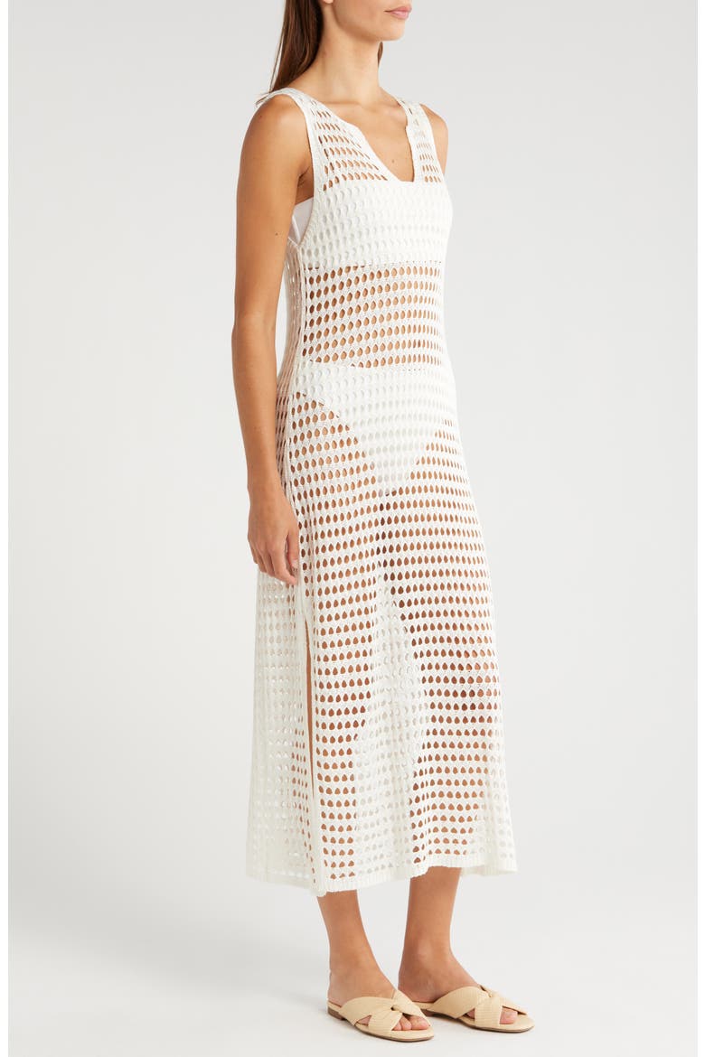 Open Stitch Cover-Up Dress, Alternate, color, WHITE