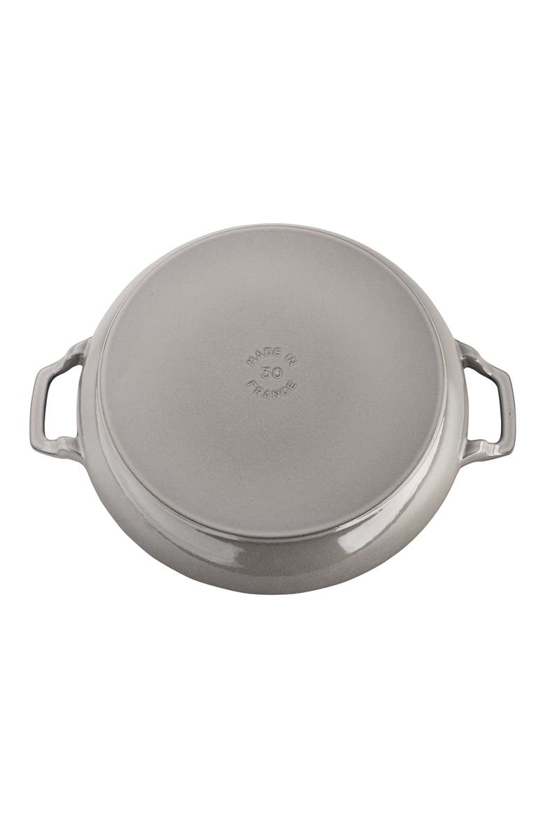 3.5 Quart Enameled Cast Iron Braiser with Glass Lid, Alternate, color, GRAPHITE GREY