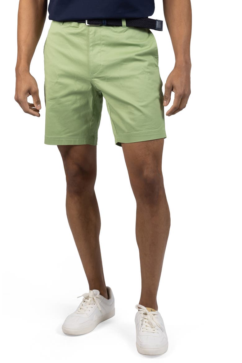 Stretch Cotton Performance Shorts, Main, color, MOSS GREEN