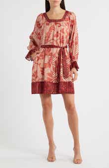 CIEBON Kiki Tie Belt Long Sleeve Dress