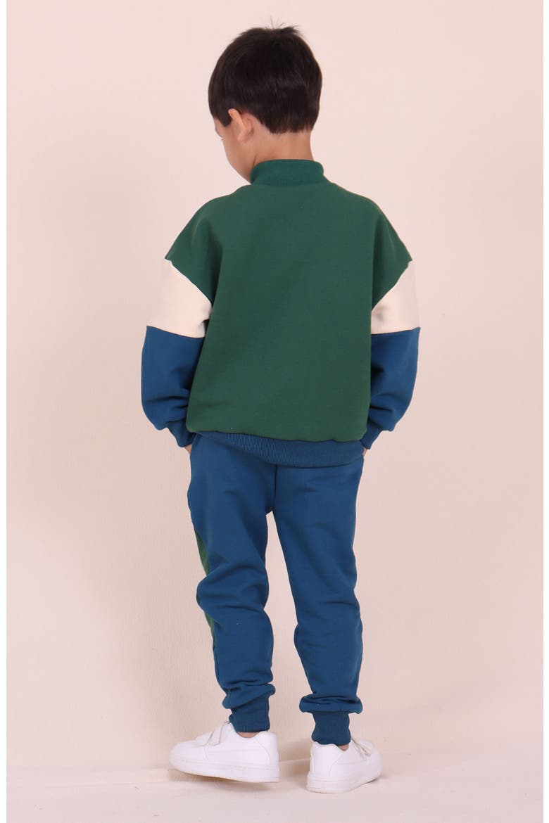 Kids' Colorblock Cotton Joggers, Alternate, color, NAVY