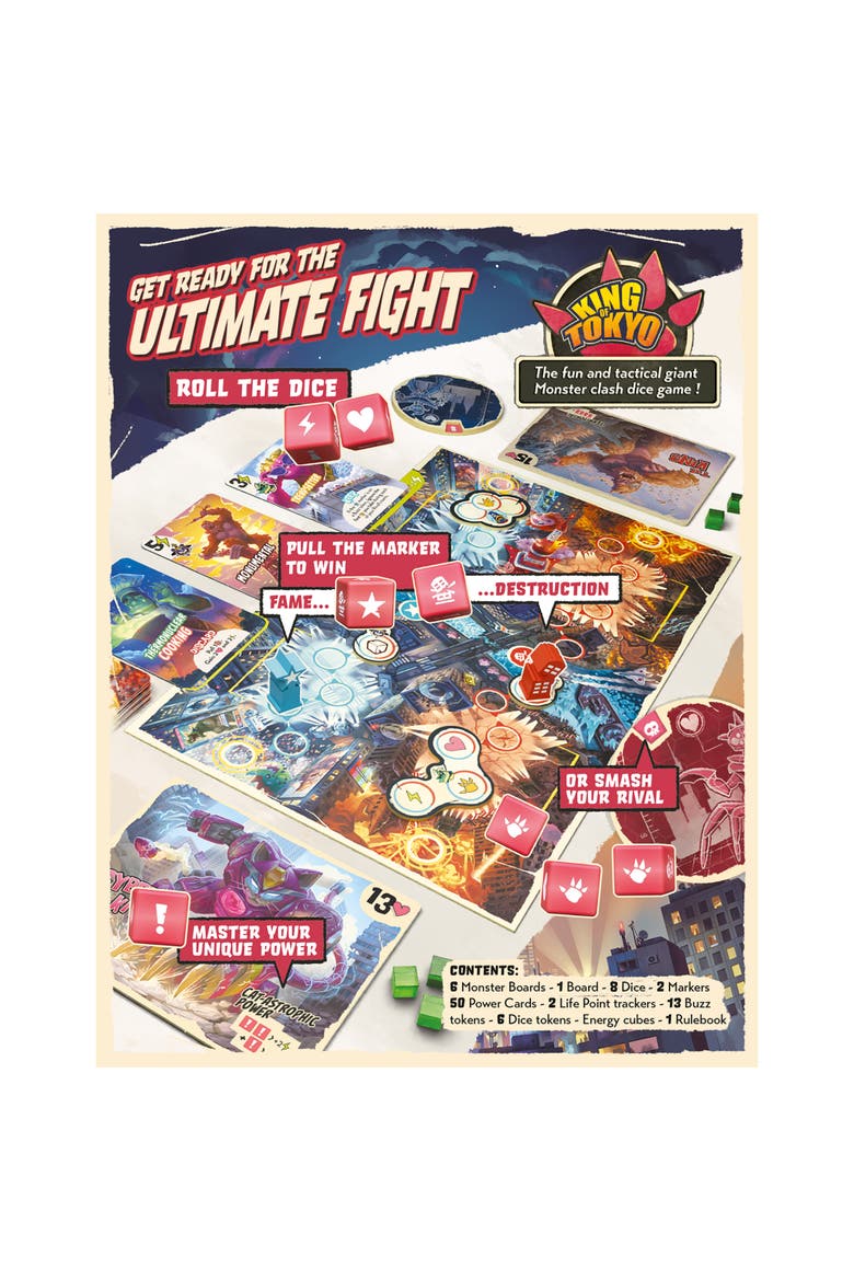 King Of Tokyo Duel Twoplayer Board Game,Ages 8+, Alternate, color, Multicolored