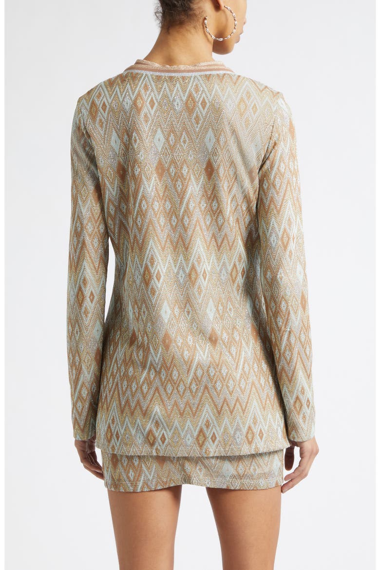 McKenna Diamond Jacquard Cardigan, Alternate, color, GOLD DIAMOND