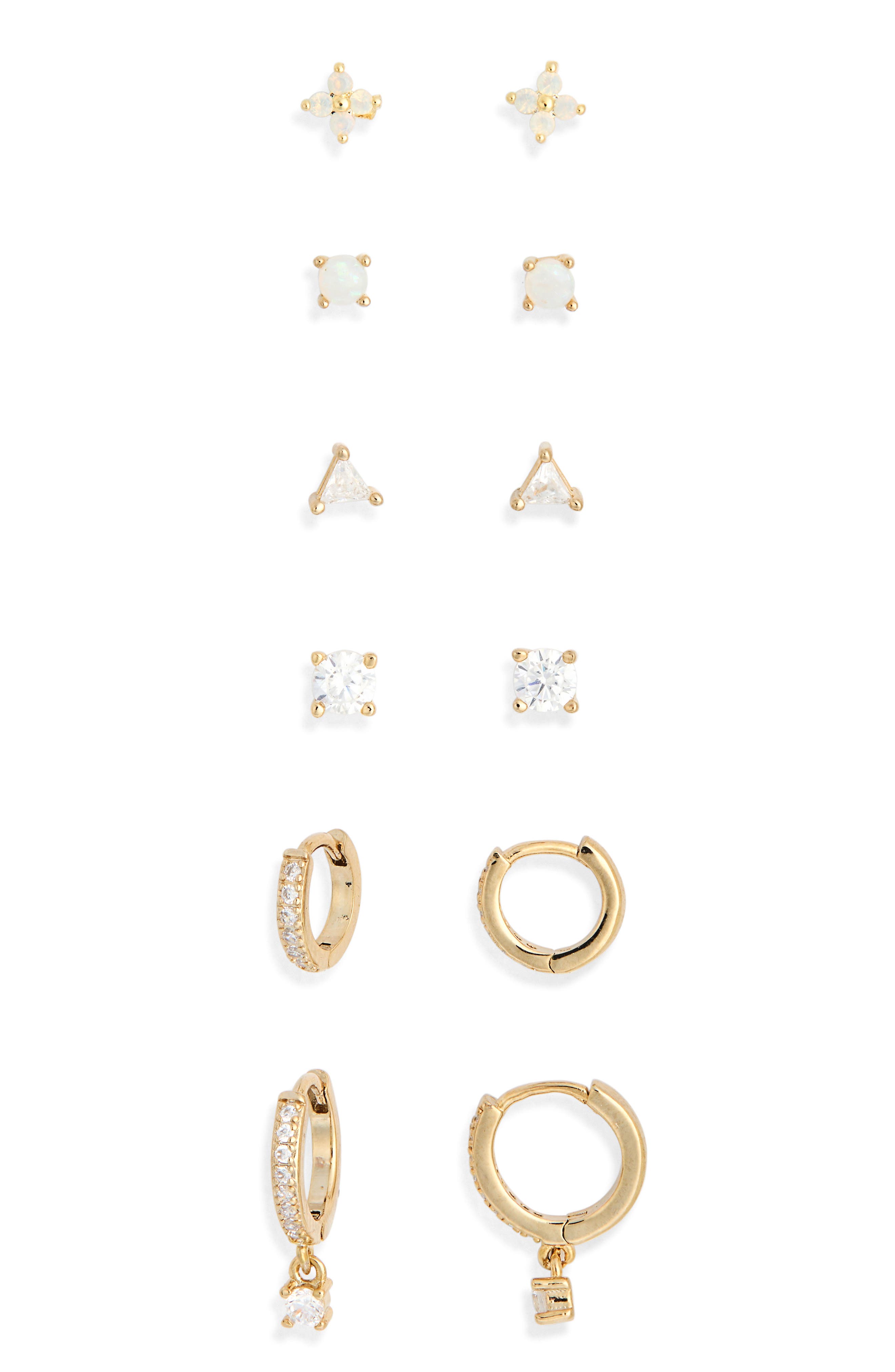 NORDSTROM RACK 6-Pack Mixed Stud & Hoop Earrings