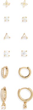 NORDSTROM RACK 6-Pack Mixed Stud & Hoop Earrings