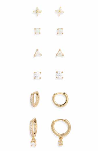 6-Pack Mixed Stud & Hoop Earrings
